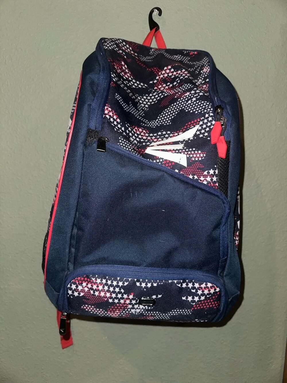 Easton Game Ready Baseball Softball Equipment Bat Bag Backpack Navy Red White St